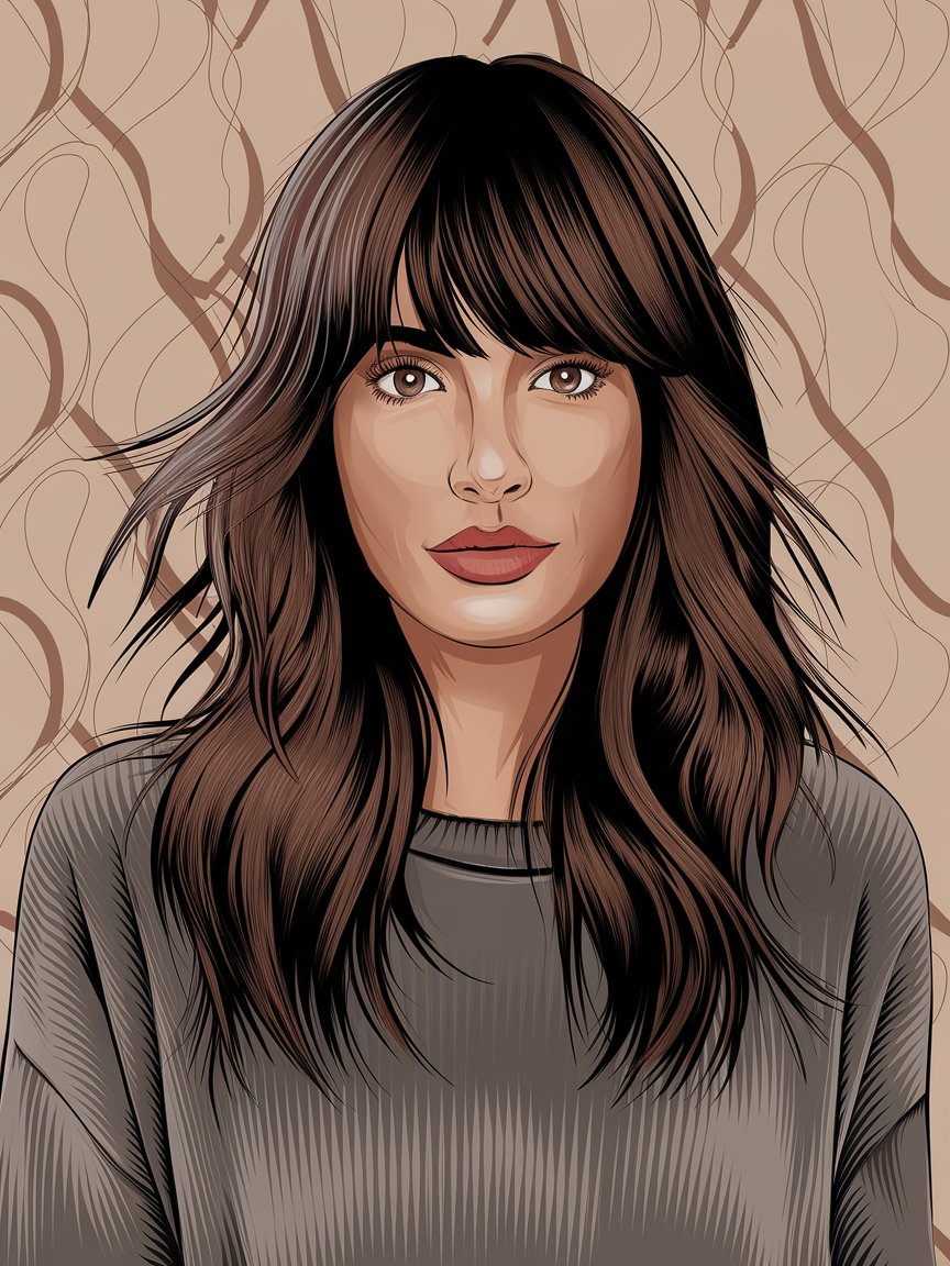 10. Center-Parted Bangs with Layers