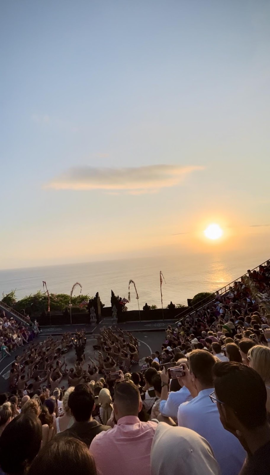 beautiful sunset over the ocean in uluwatu bali