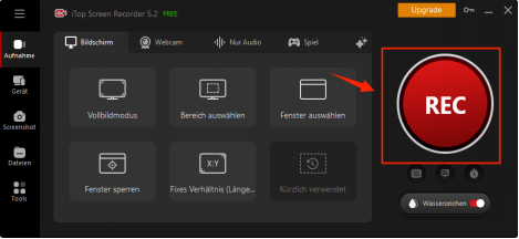  Klicken Sie auf ,,REC“ zu starten