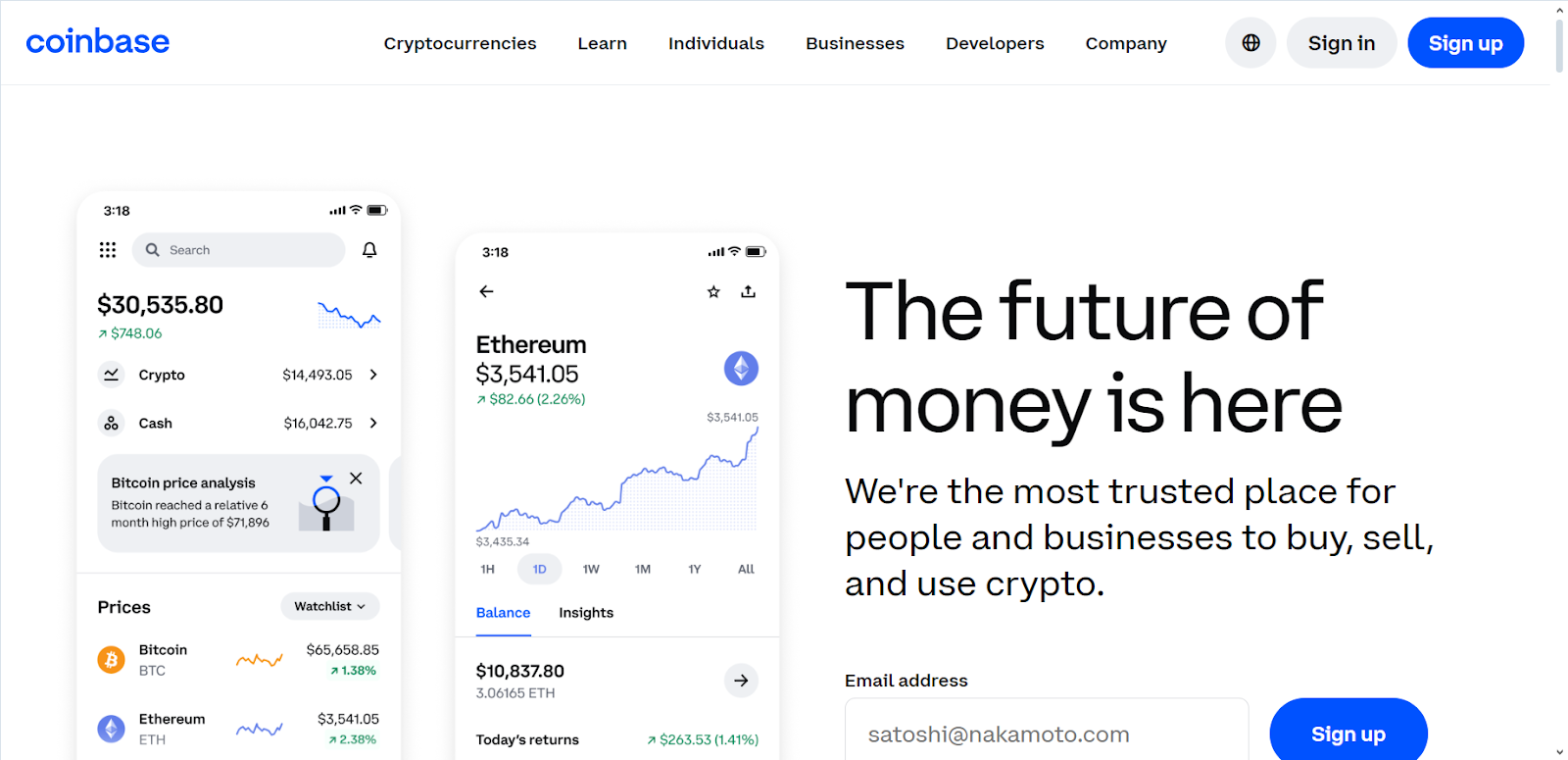 Coinbase Homepage