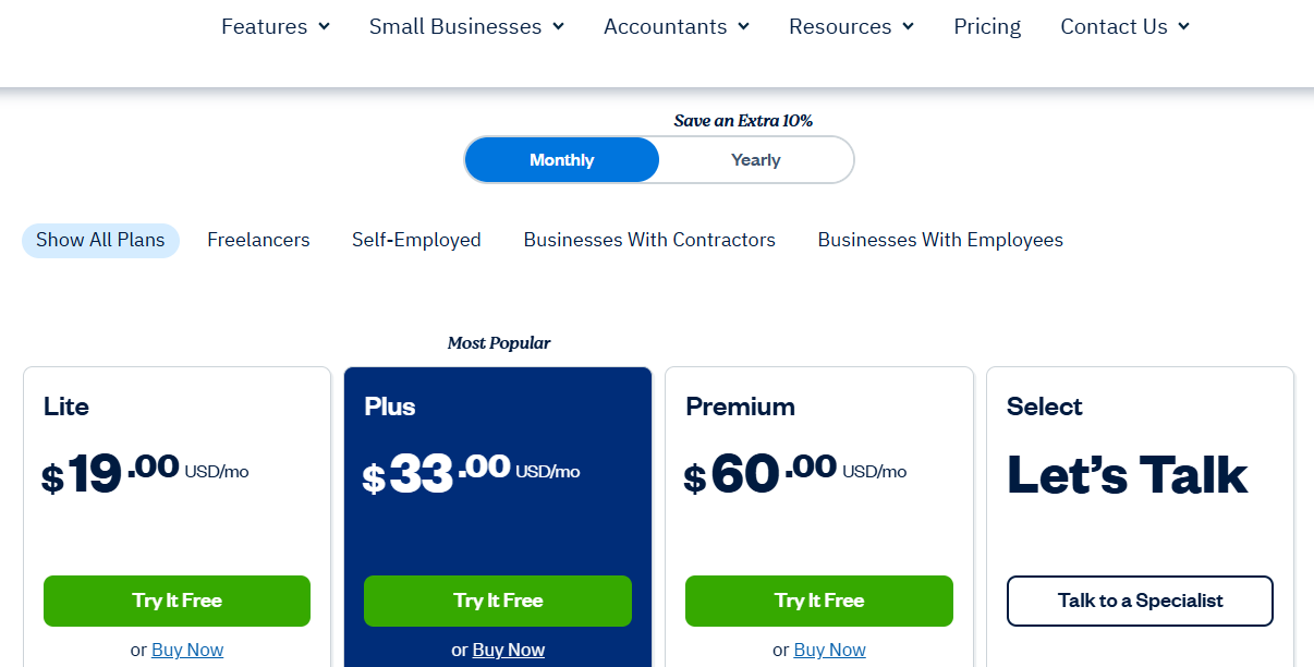 FreshBooks Pricing