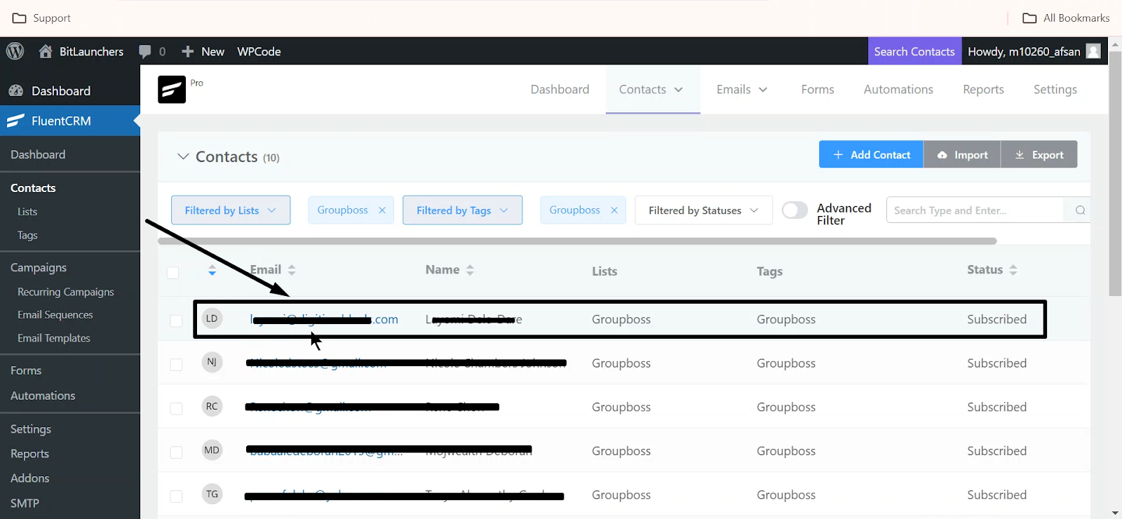 FluentCRM and Groupboss Integration