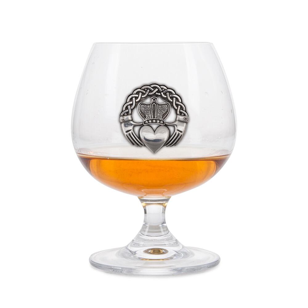 Handcrafted British Pewter Claddagh Whisky Glass