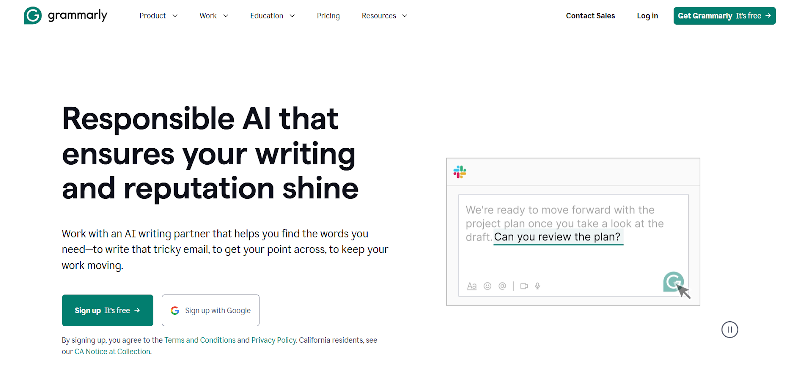 Screenshot of Grammarly, an AI proofreading tool used throughout the industry.