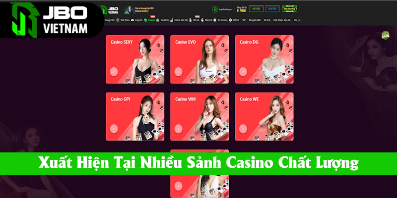 Top 5 trò chơi casino được yêu thích nhất JBO xuất hiện tại nhiều sảnh
