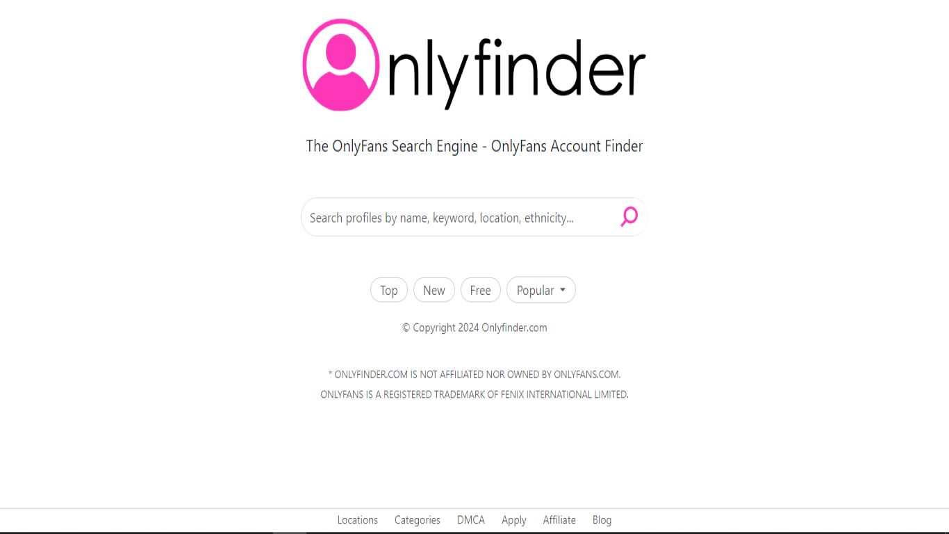 onlyfinder homepage