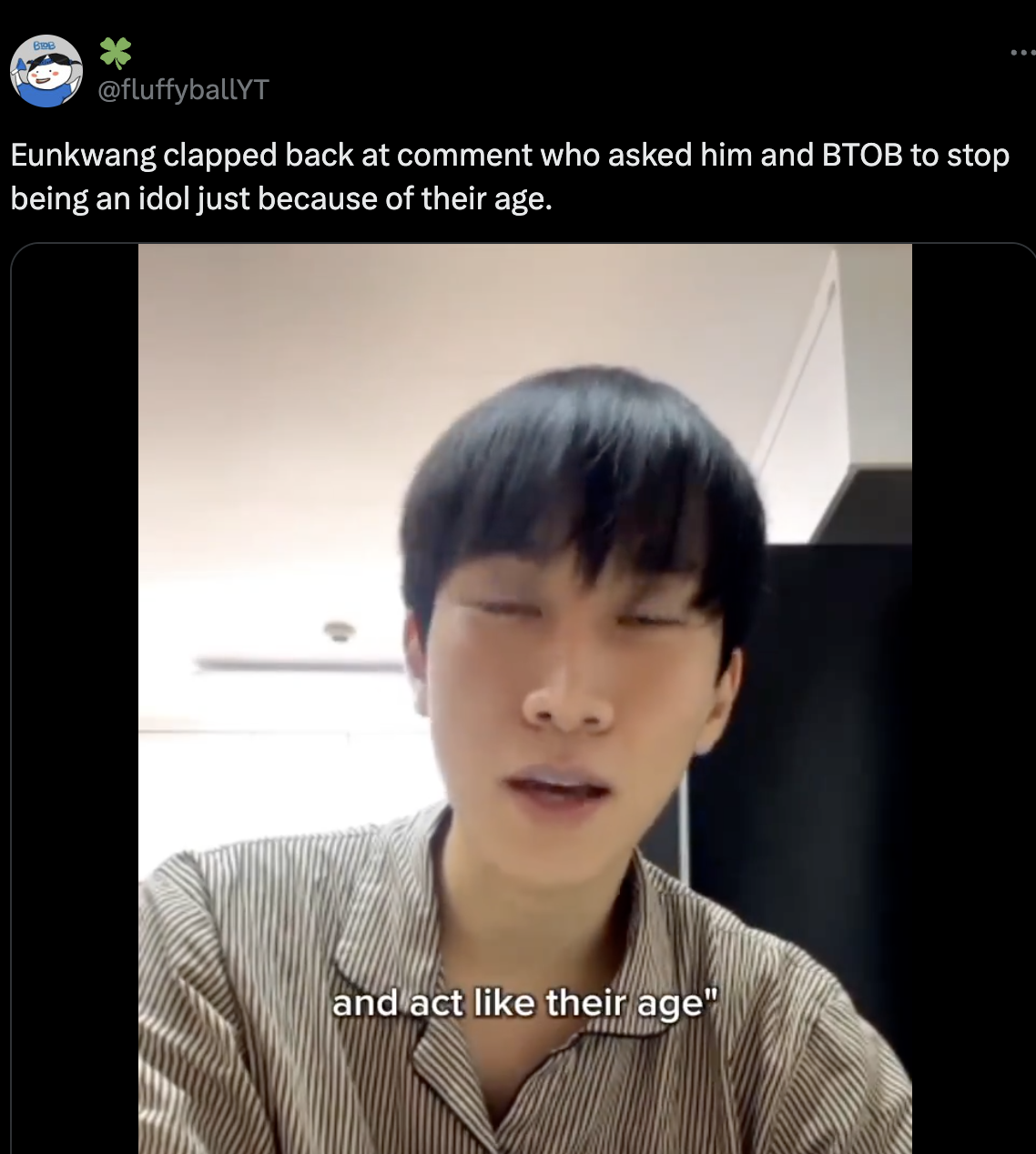 A Tweet on X by  BTOB's Eunkwang