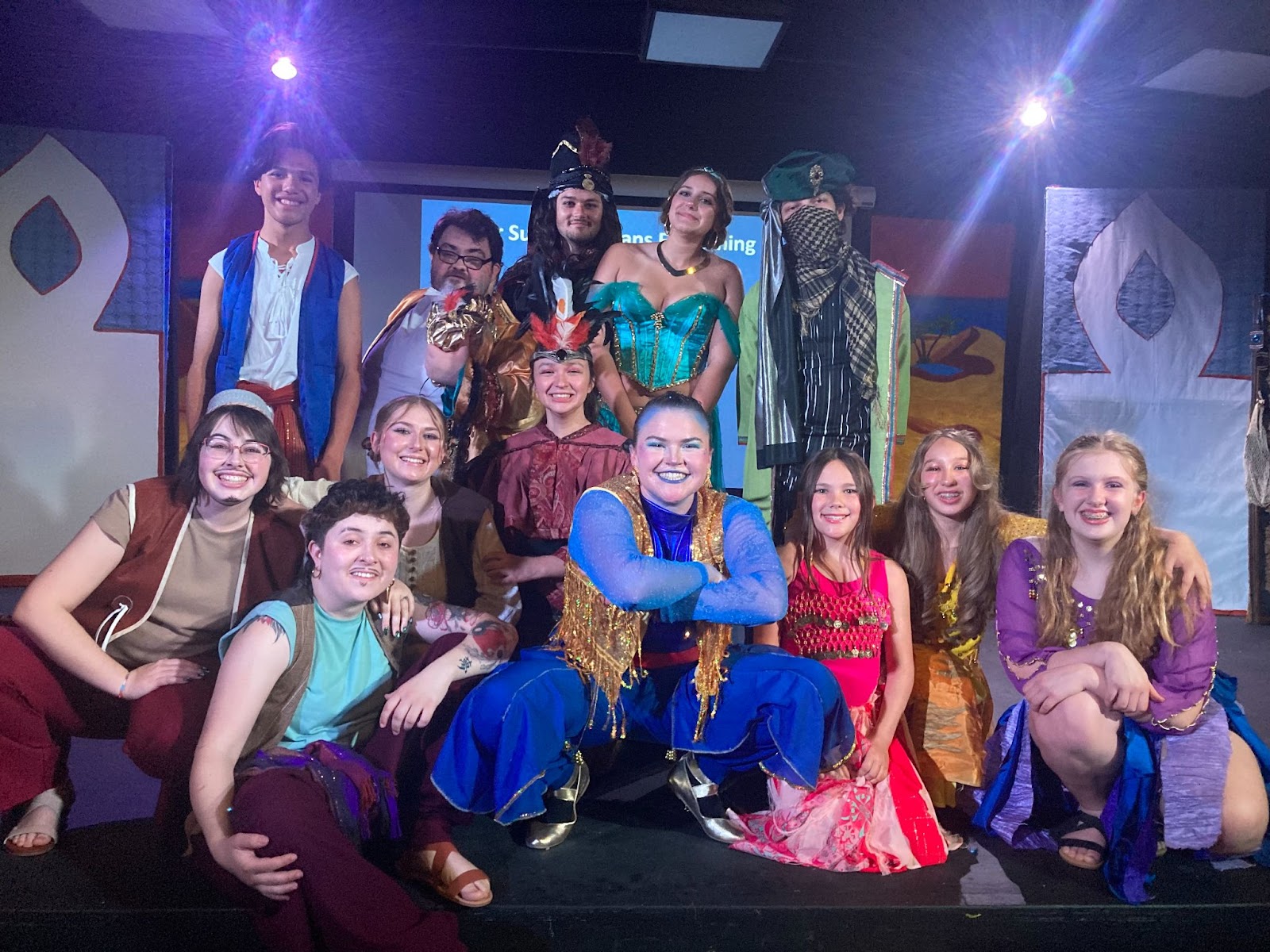 Theater students performing on stage, building teamwork and confidence through youth arts education at JDS Creative Academy — developing workforce-ready skills through performing arts classes.