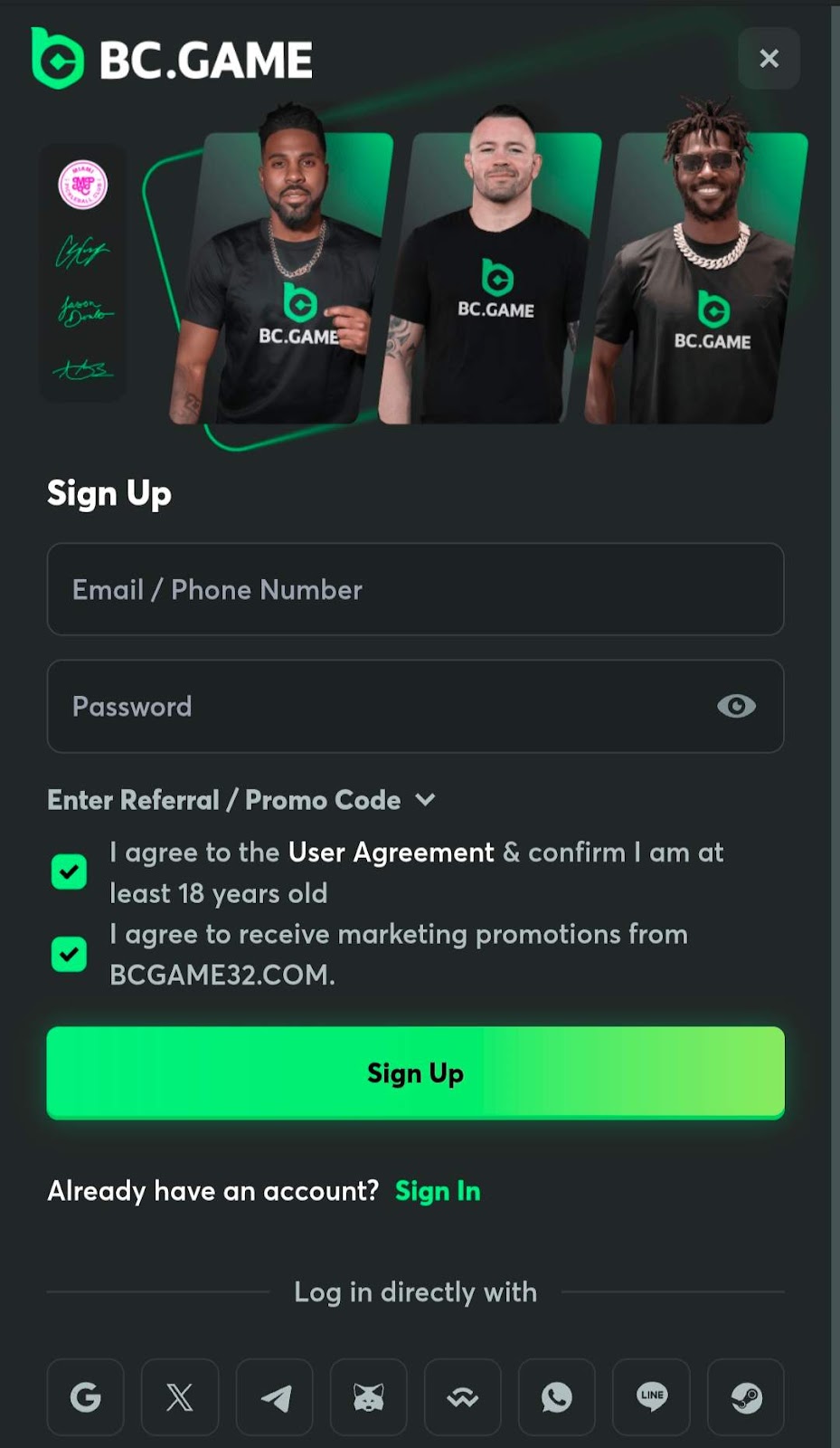 BC Game Sign Up