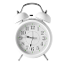 WHITE AND SILVER COLOR ALARM CLOCK