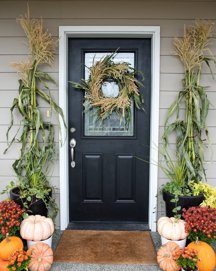 halloween door decorations corn stalk wreath