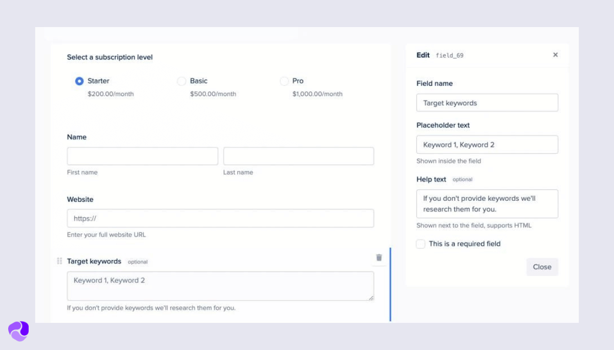 Service Provider Pro Order Forms