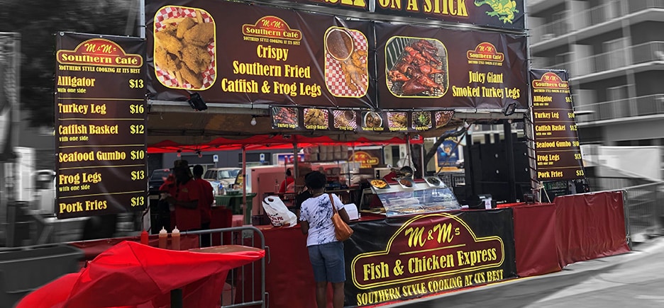 Vinyl banners created by Grafics Unlimited for an outdoor event