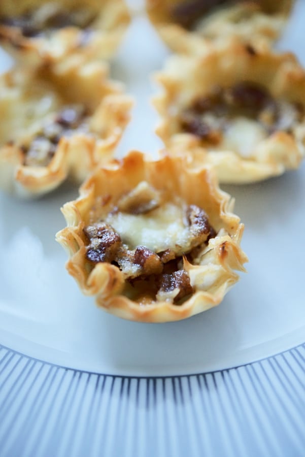 Bourbon Pecan Brie Bites