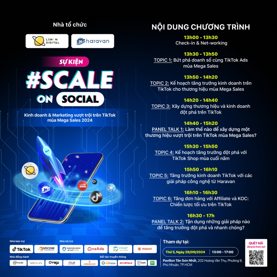 Khởi động sự kiện “SCALE ON SOCIAL - Kinh doanh và Marketing vượt trội trên TikTok mùa Mega Sales 2024”