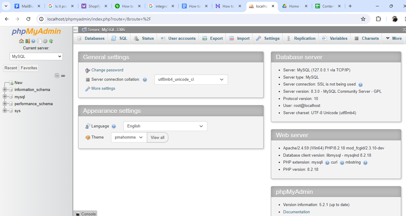 wampserver dashboard