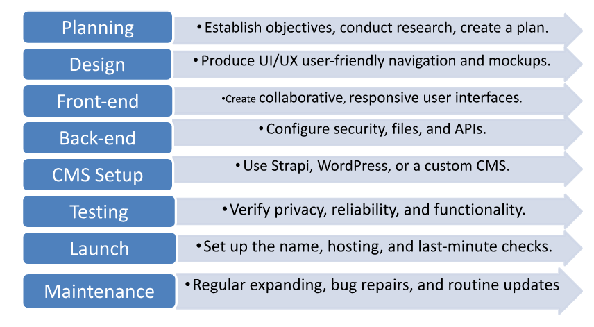 custom web development steps