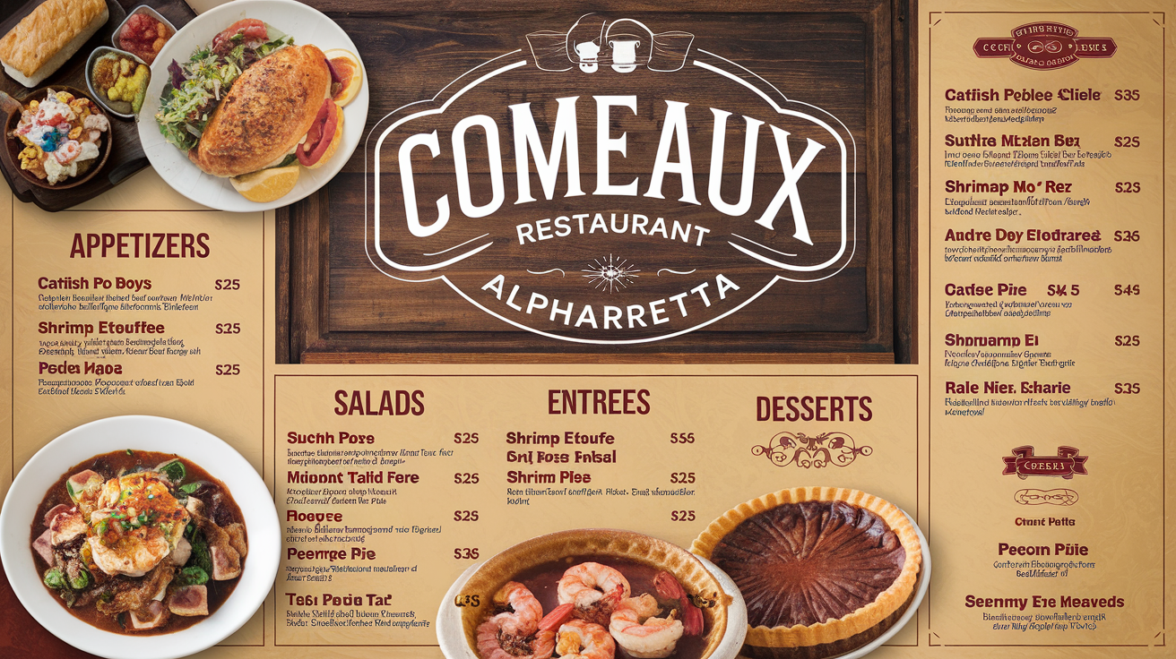 Comeaux Restaurant Alpharetta Menu