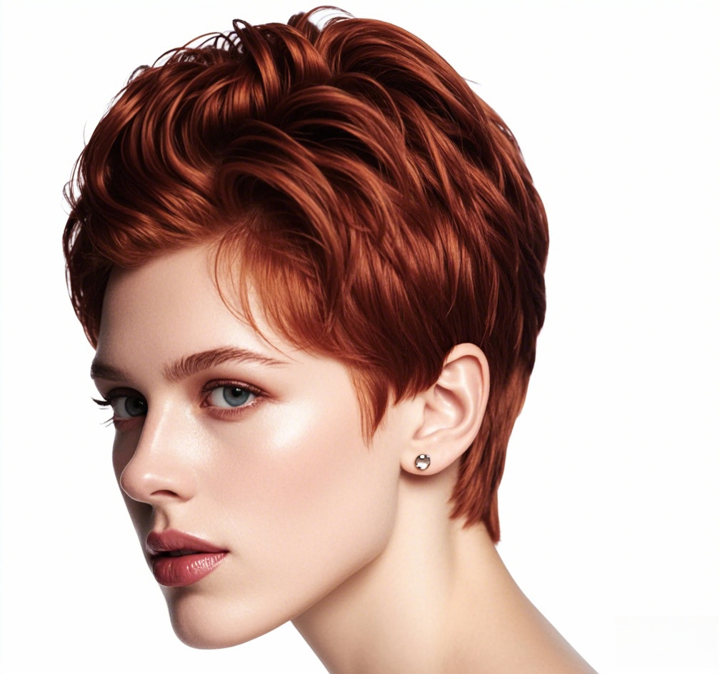 Fiery & Fierce: The Bold Red Long Pixie Cut