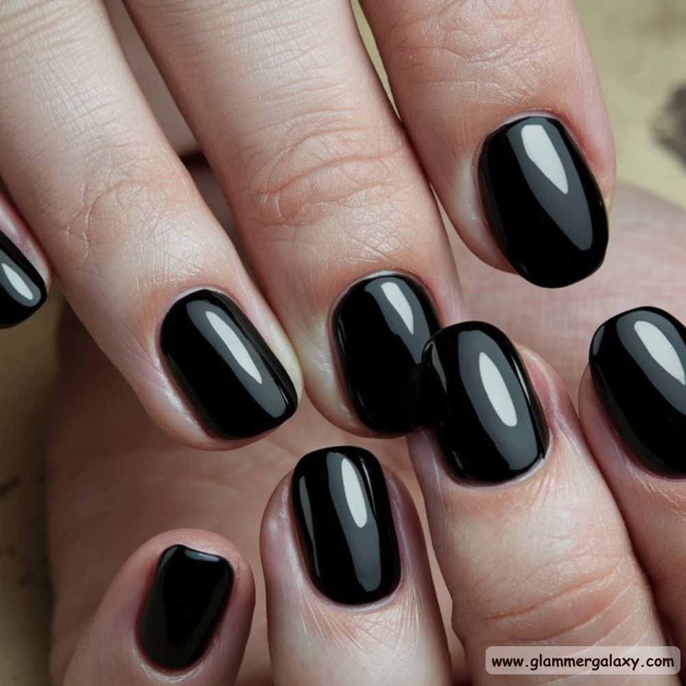 End of Summer Nails having Timeless Black Design