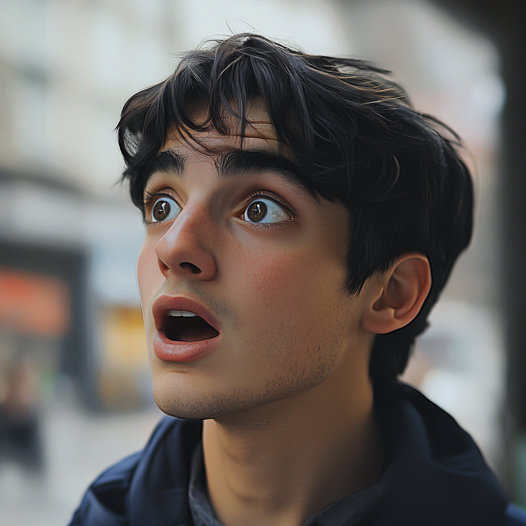 A shocked young man | Source: Midjourney