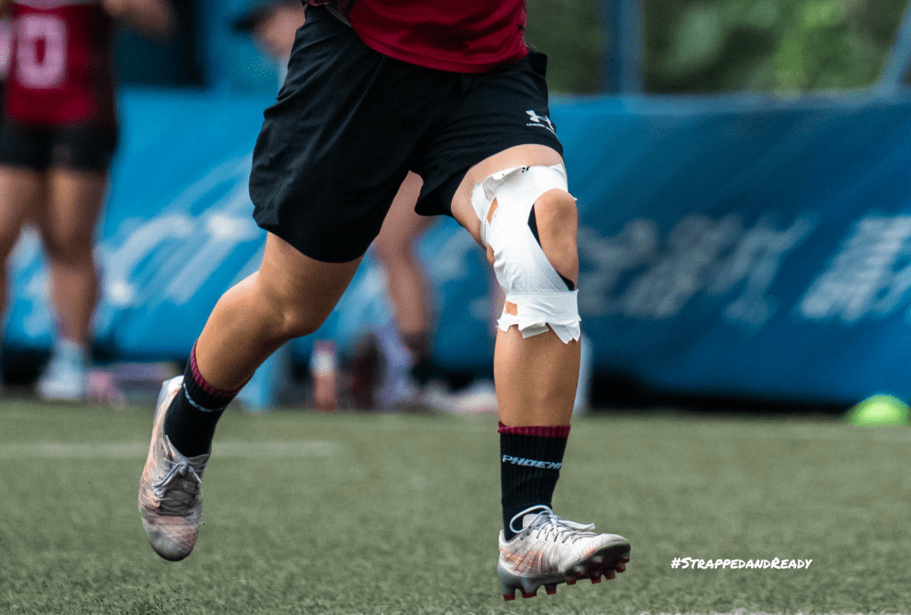 Knee Taping being used on the field