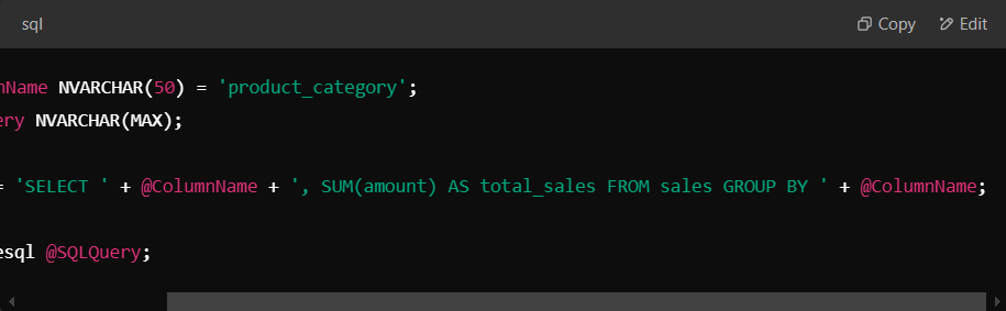 Dynamic SQL query for flexible column selection Part 2.