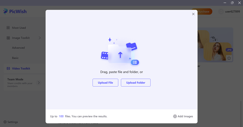Upload a TikTok Video to PicWish