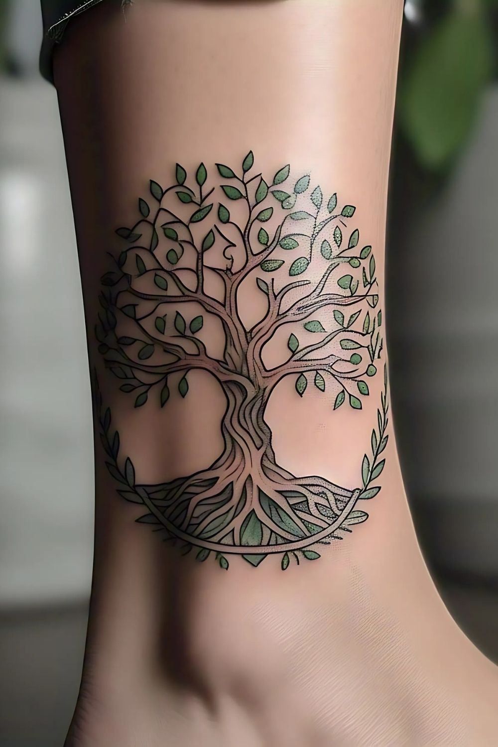 Tree of Life Ankle Tattoo
