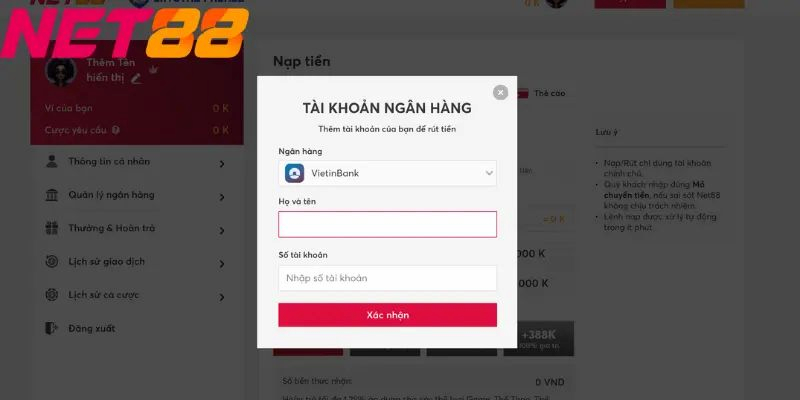 Thời gian xử lý rút tiền Net88 và những điều cần lưu ý