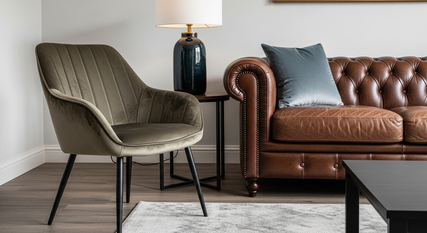 Velvet and Leather furniture