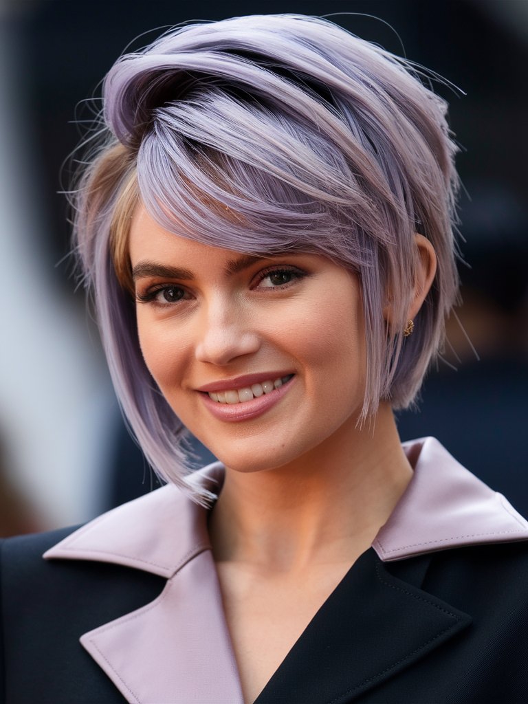 26. Lilac Inverted Sliced Bob