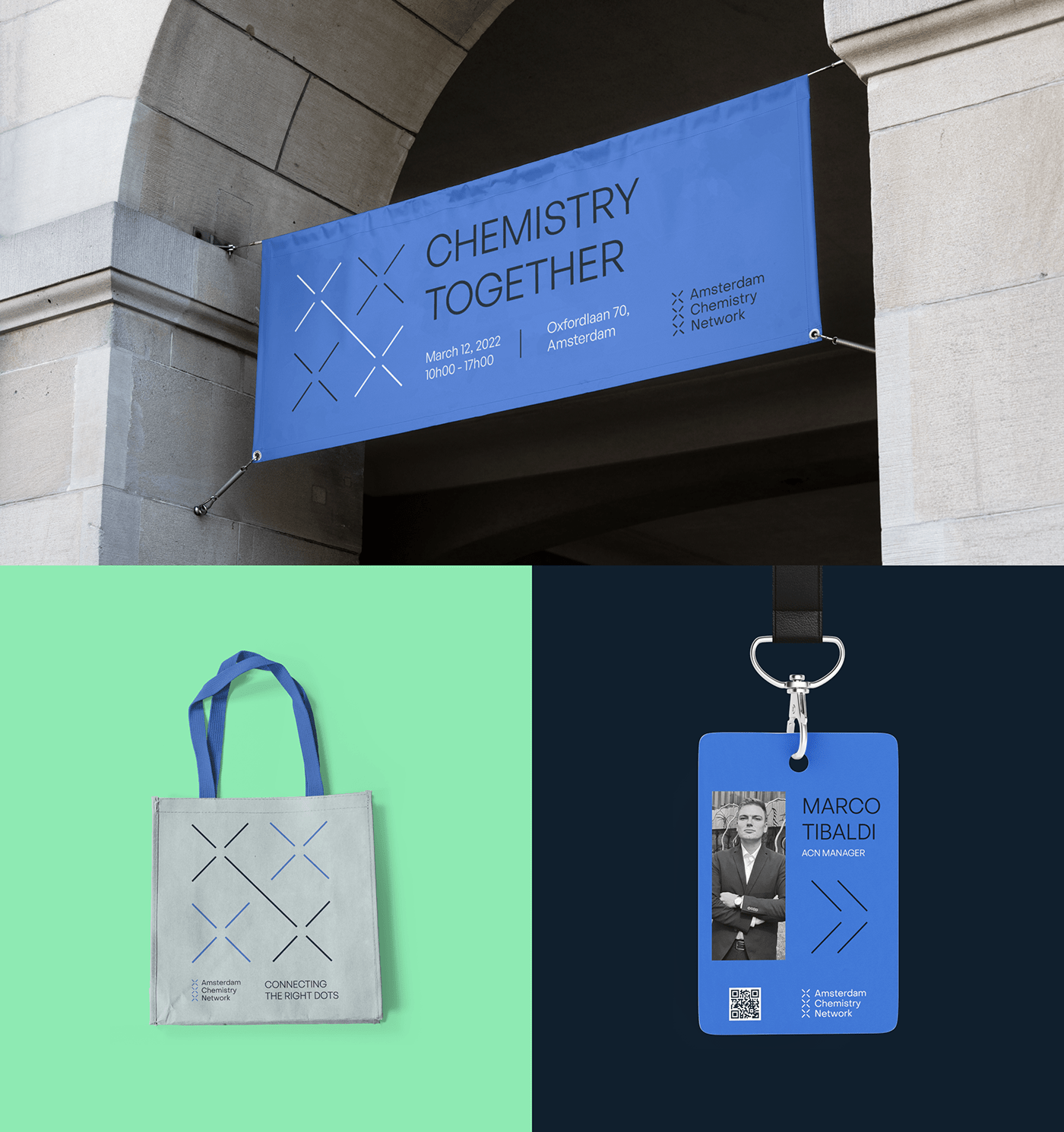 Branding: amsterdam blue chemistry community connection Event minimal network research science