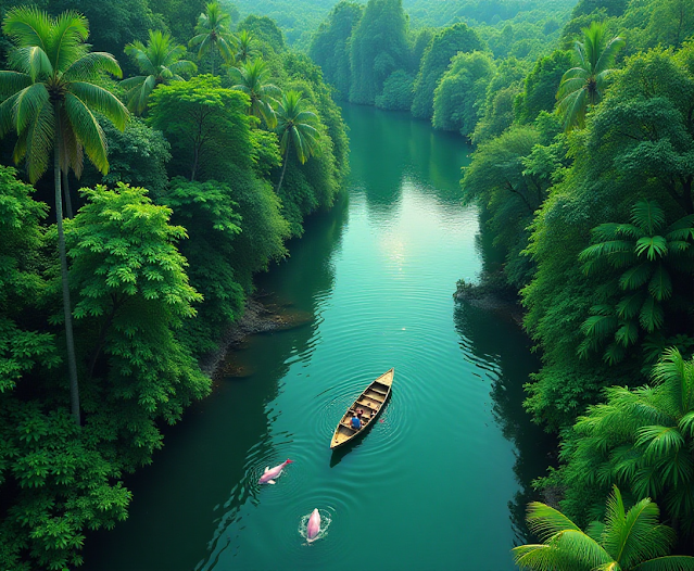 Step into the vibrant green world of the Amazon Rainforest, the planet's largest tropical rainforest and a haven for biodiversity. Explore its lush canopy, winding rivers, and incredible wildlife. Keywords: Amazon Rainforest, South America, tropical forest, biodiversity, nature photography.