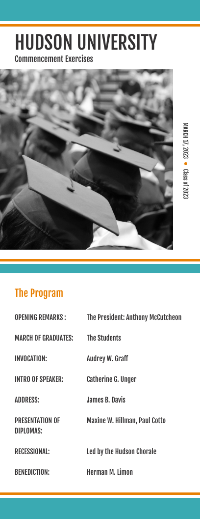 Commencement Exercise Event Program Template