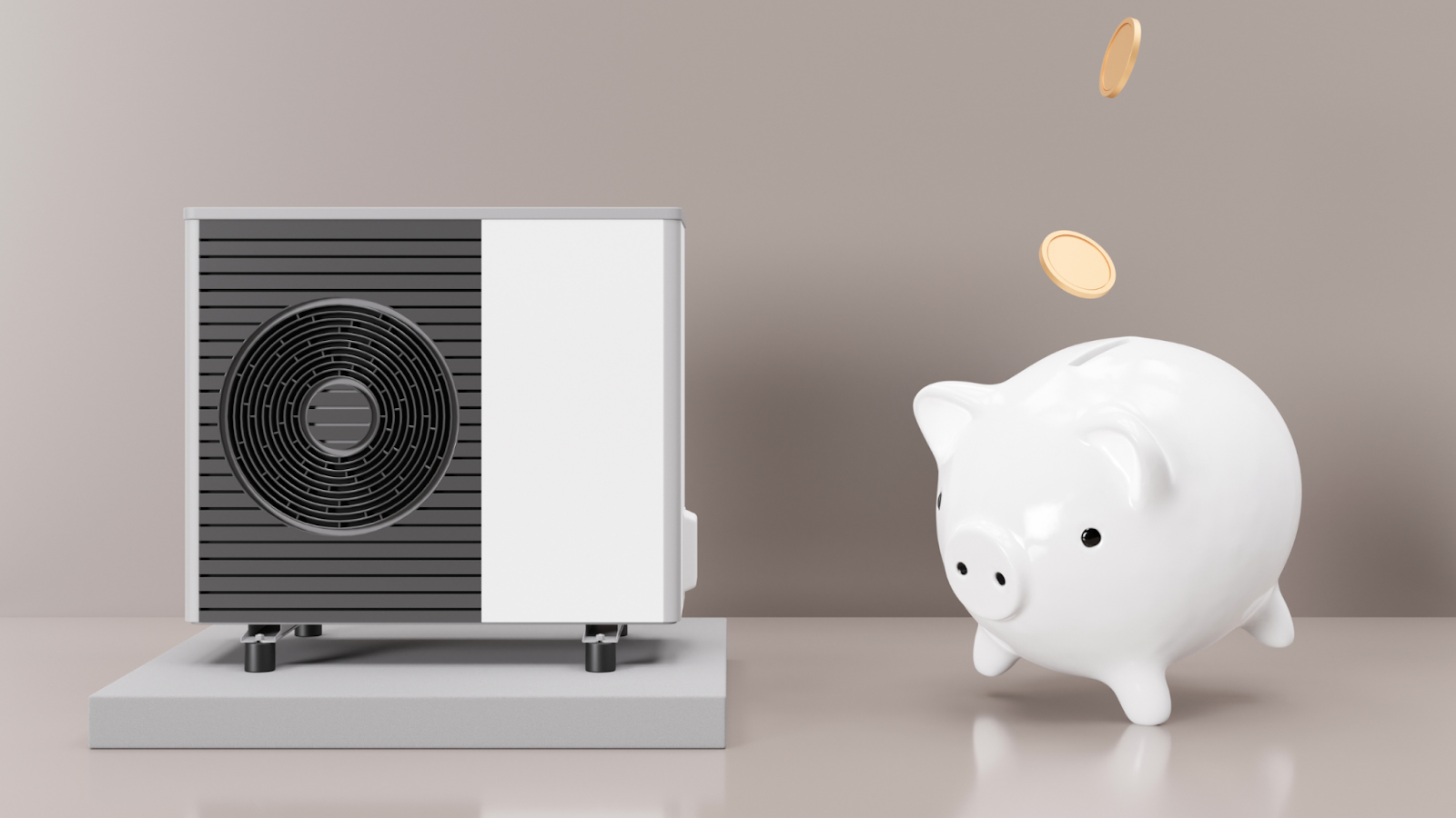 heat pump and piggy bank