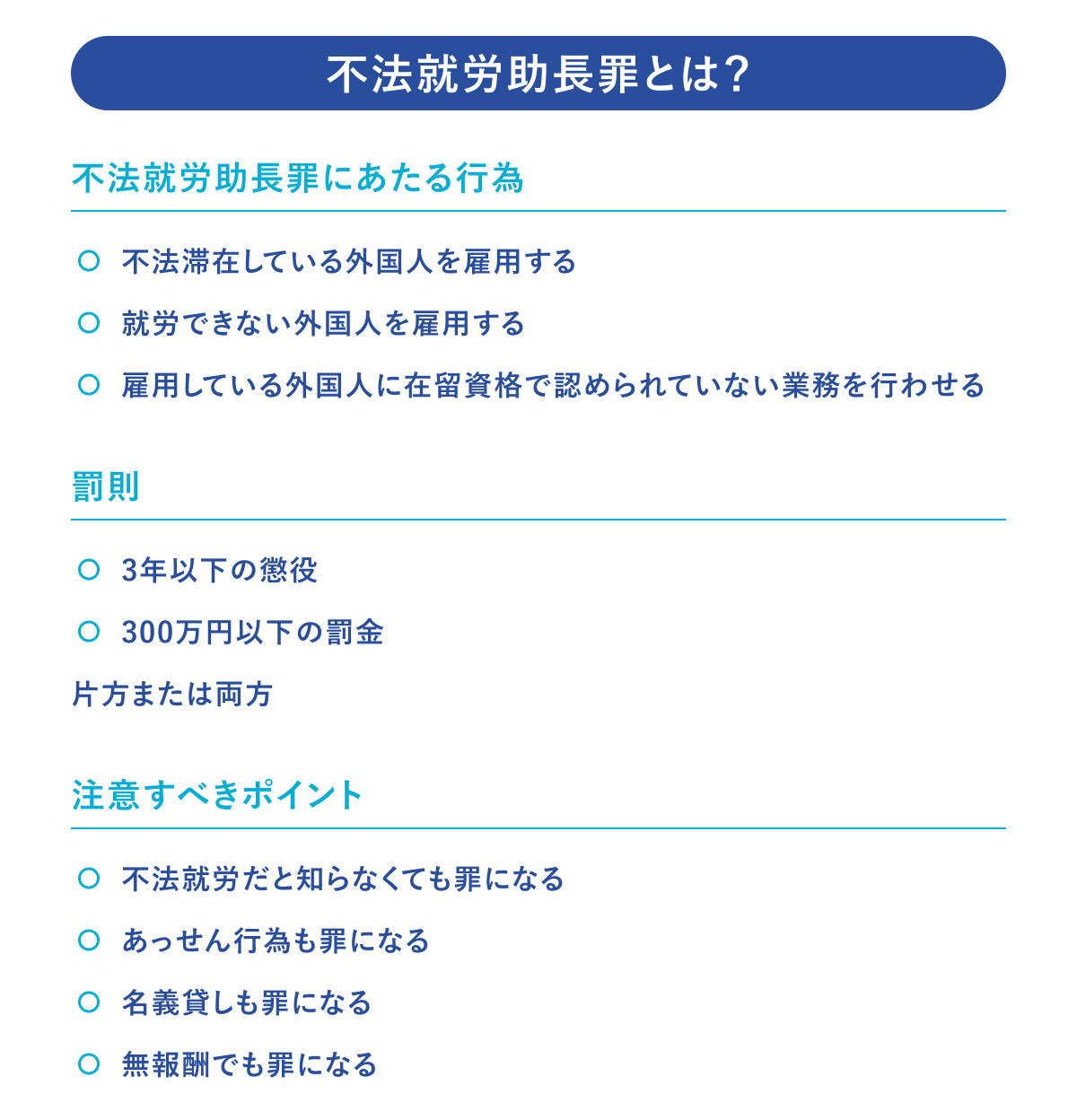 こんな企業も不法就労助長罪に！注意すべき落とし穴の画像
