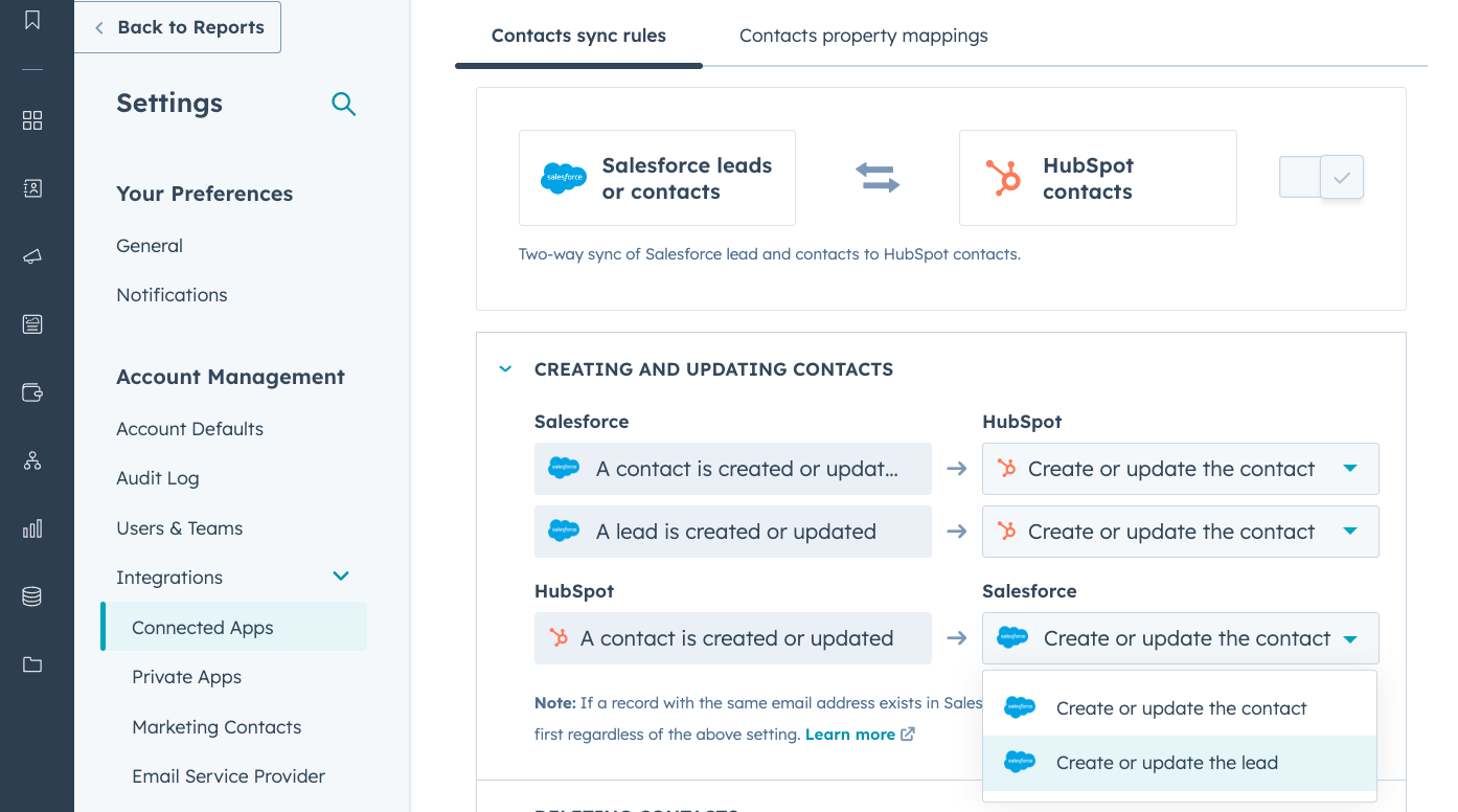 Contact Sync Rules