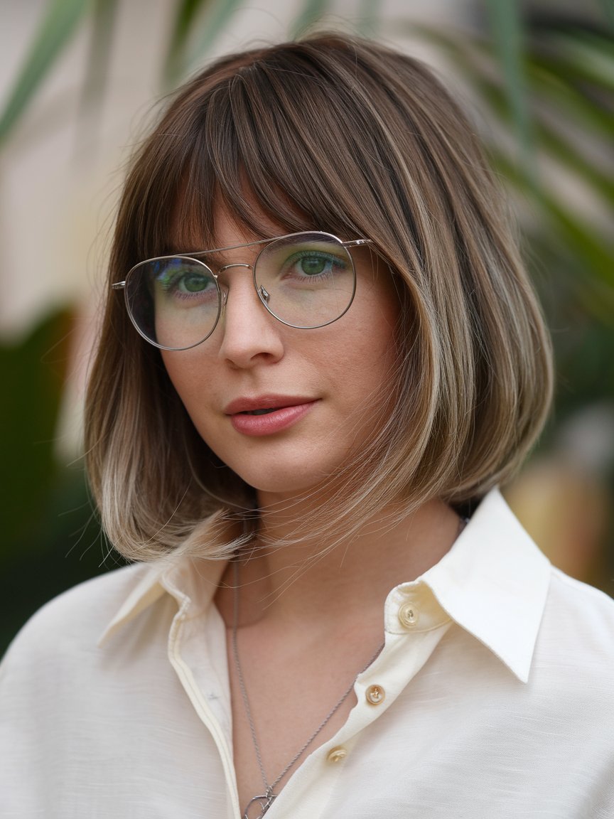 21. Chin-Length Bob with Bangs