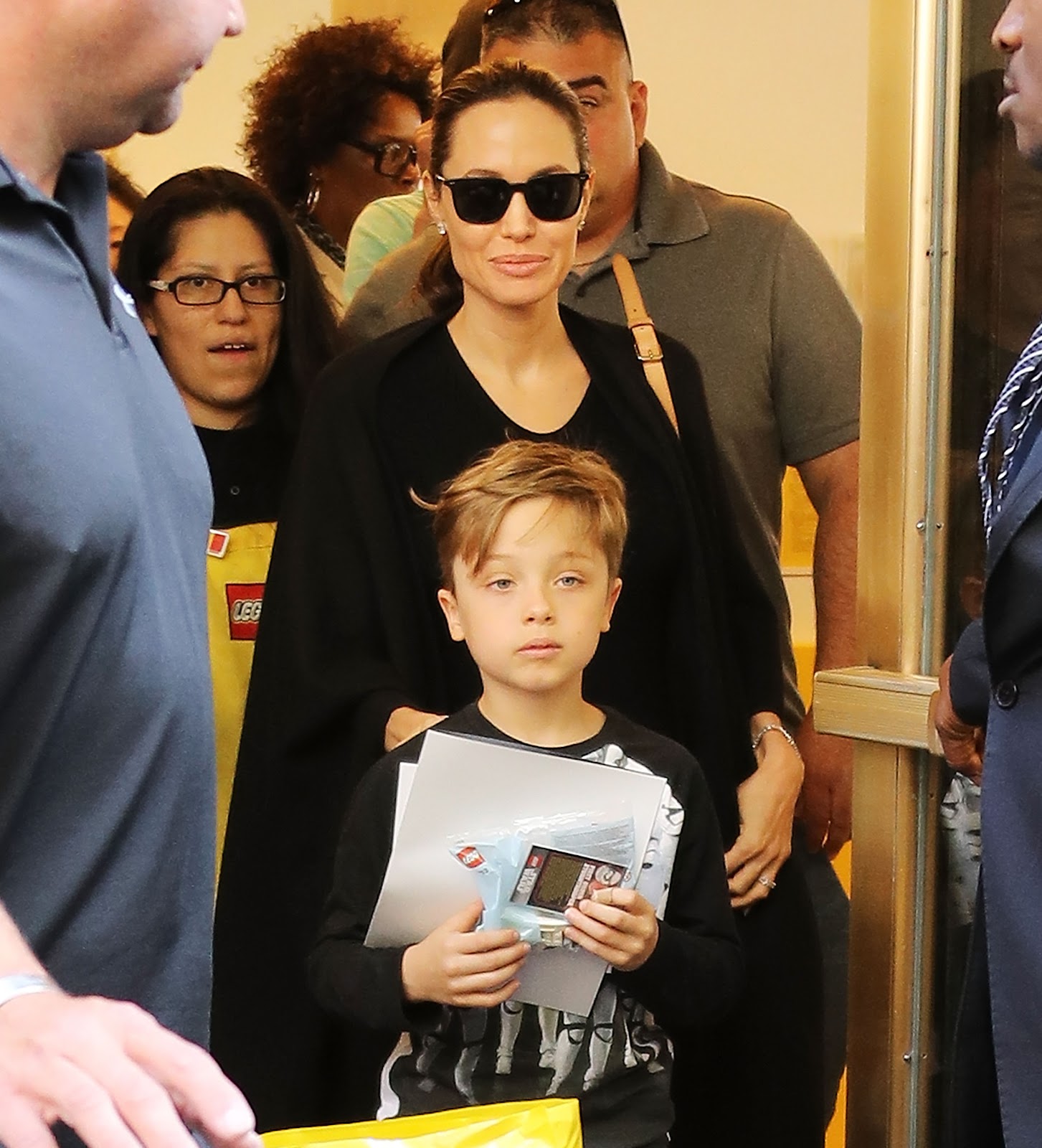 Angelina Jolie and Knox Jolie-Pitt photographed  in New York City on June 18, 2016. | Source: Getty Images