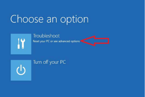 Choose Troubleshoot.