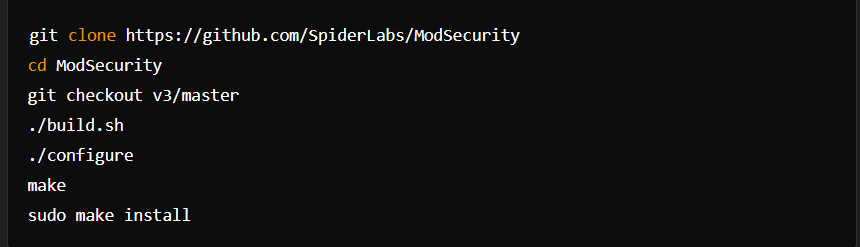 code to download modsecurity