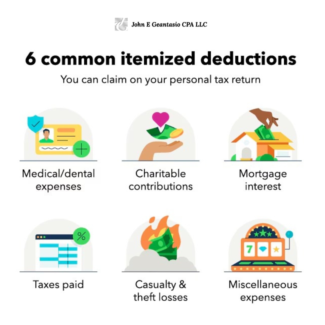 6 common tax deduction, John Geantasio, cpa new jersey