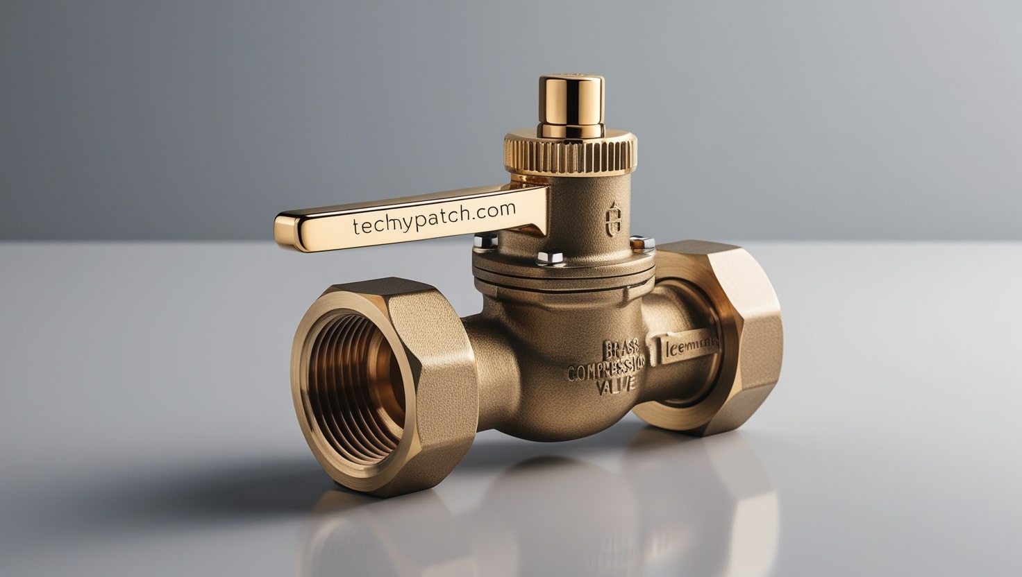 Brass Compression Icemaker Valve with Gold Lever