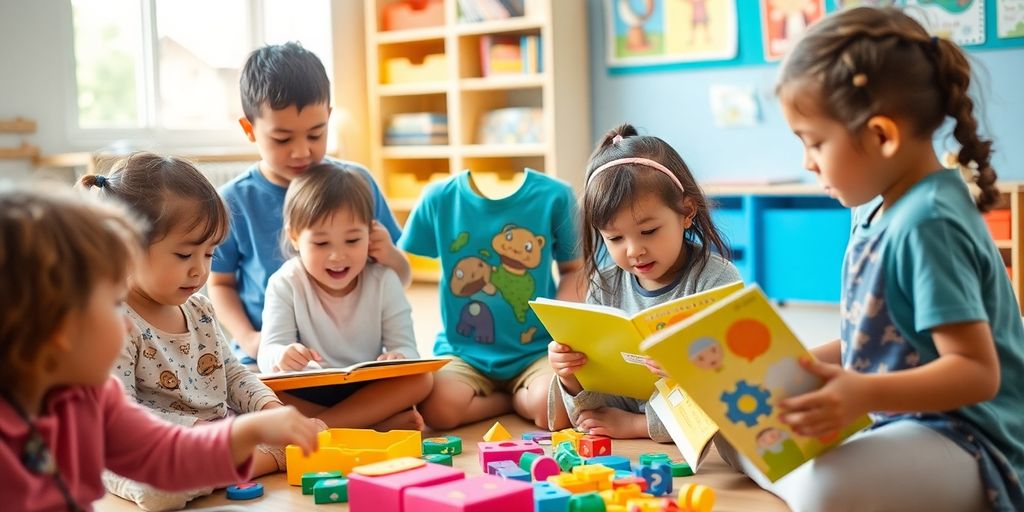 Children enjoying fun learning activities together.