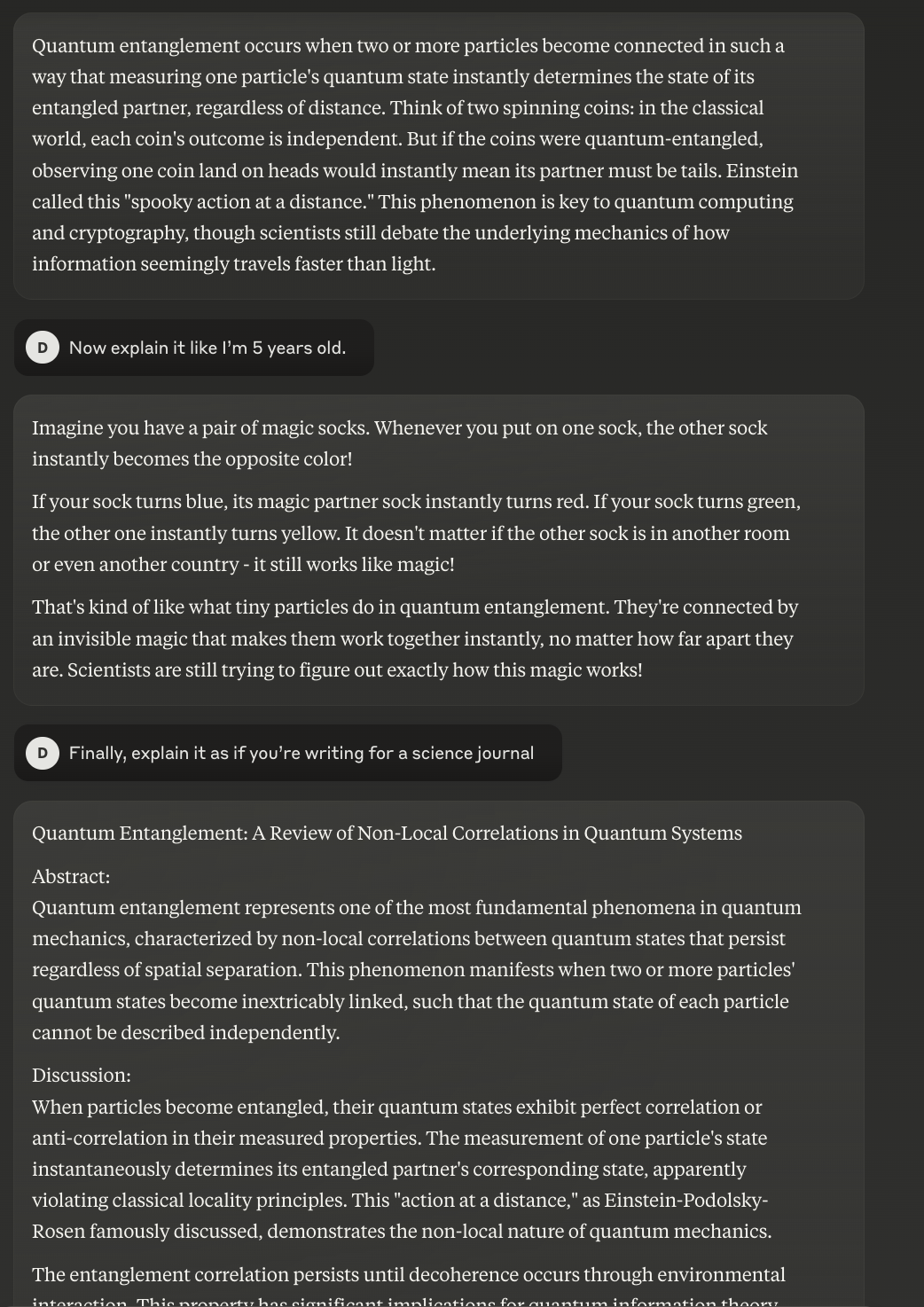 Claude 3.5 Sonnet with Context Switching prompts