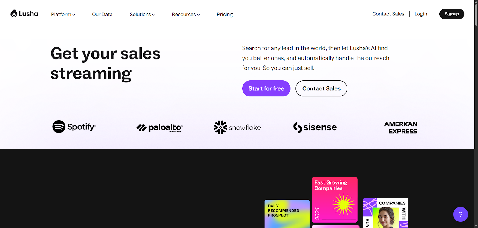 sales lead databases and one of them - lusha