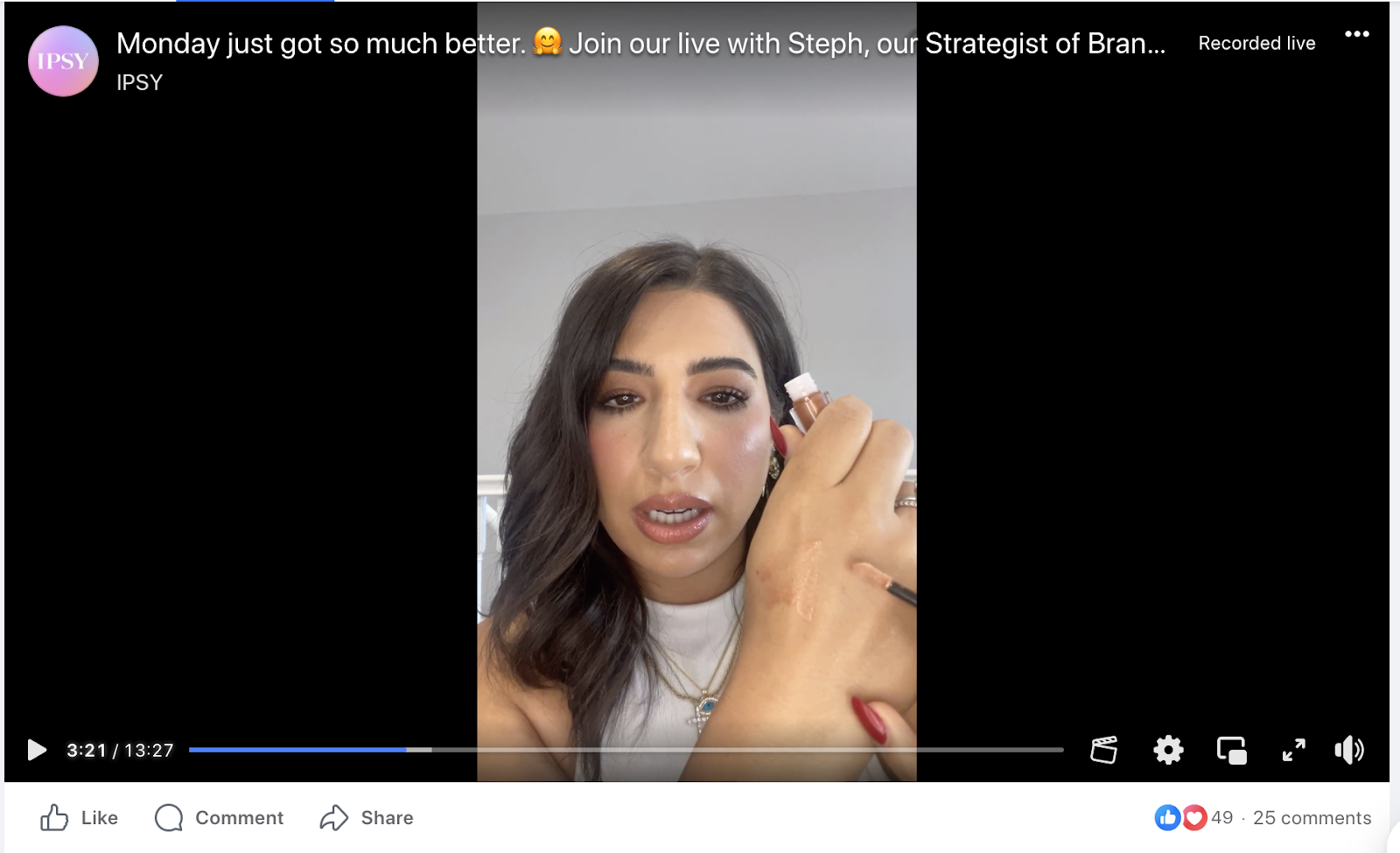 IPSY PRODUCT TUTORIAL on Facebook Live