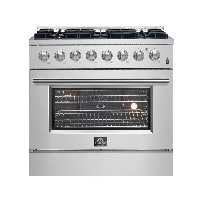 FORNO Marco 36" 5.36 cu. ft. Dual Fuel Range in Stainless Steel