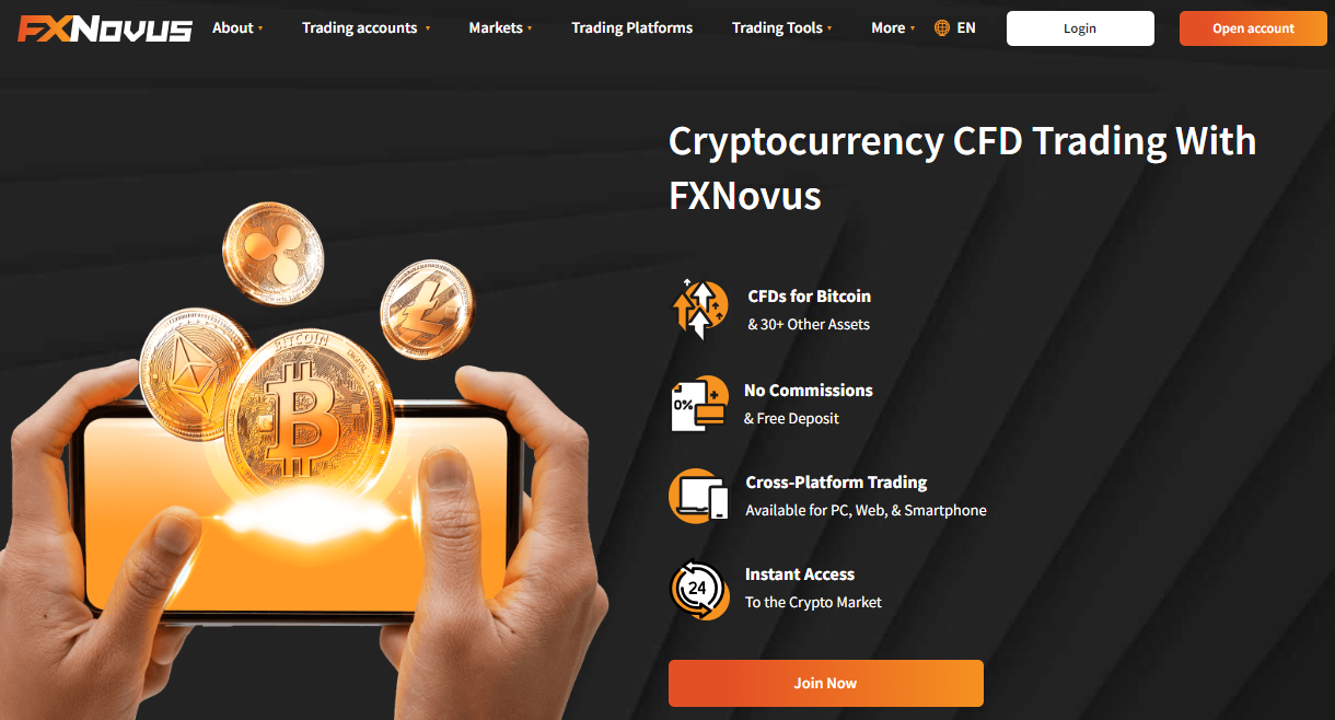 Trade Crypto at FXNovus